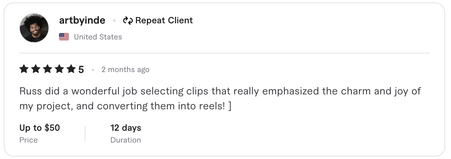 Fiverr review screenshot 1