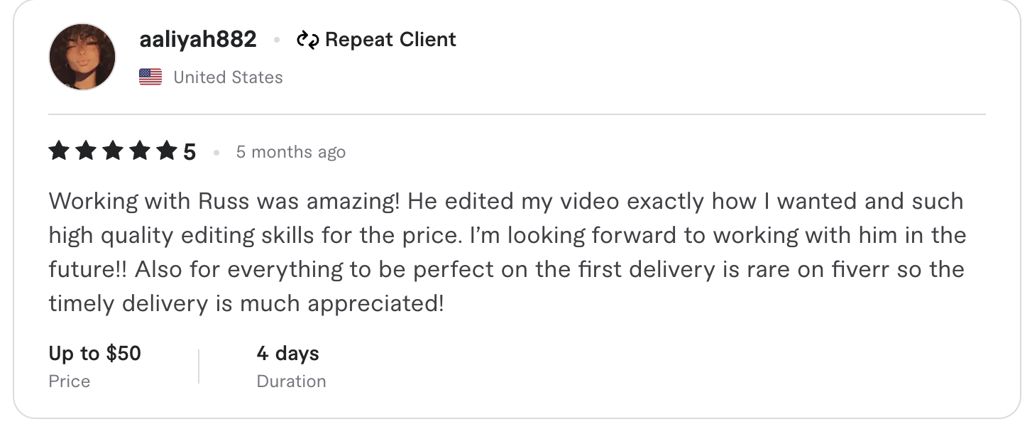 Fiverr review screenshot 2