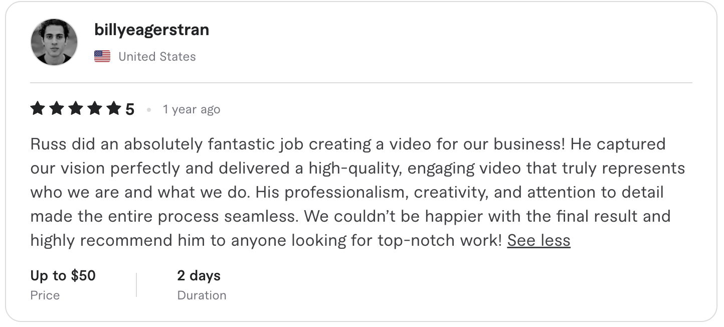 Fiverr review screenshot 6